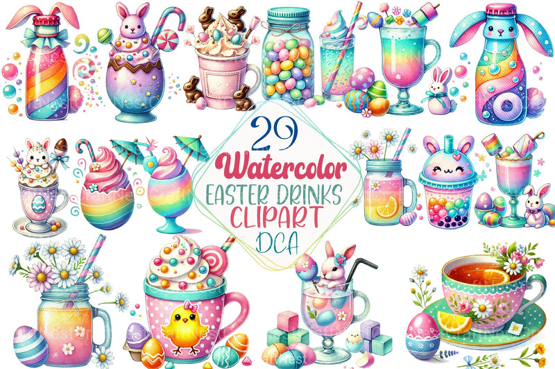 Cute Easter Drinks Clipart Bundle 3 - CraftNest - Digital Crafting and Art