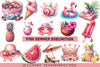 Pink Summer Sublimation Clipart Bundle
