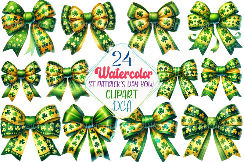 St. Patrick's Day Bow Clipart Bundle 4 - CraftNest - Digital Crafting and Art