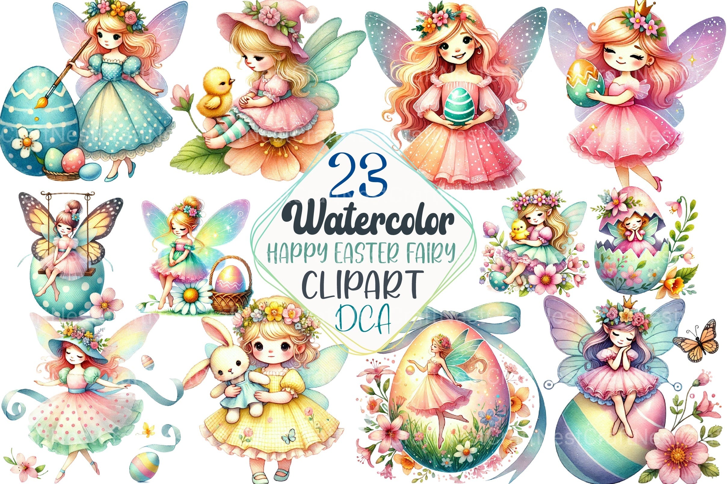 Easter Fairy Clipart Bundle 66 - CraftNest - Digital Crafting and Art