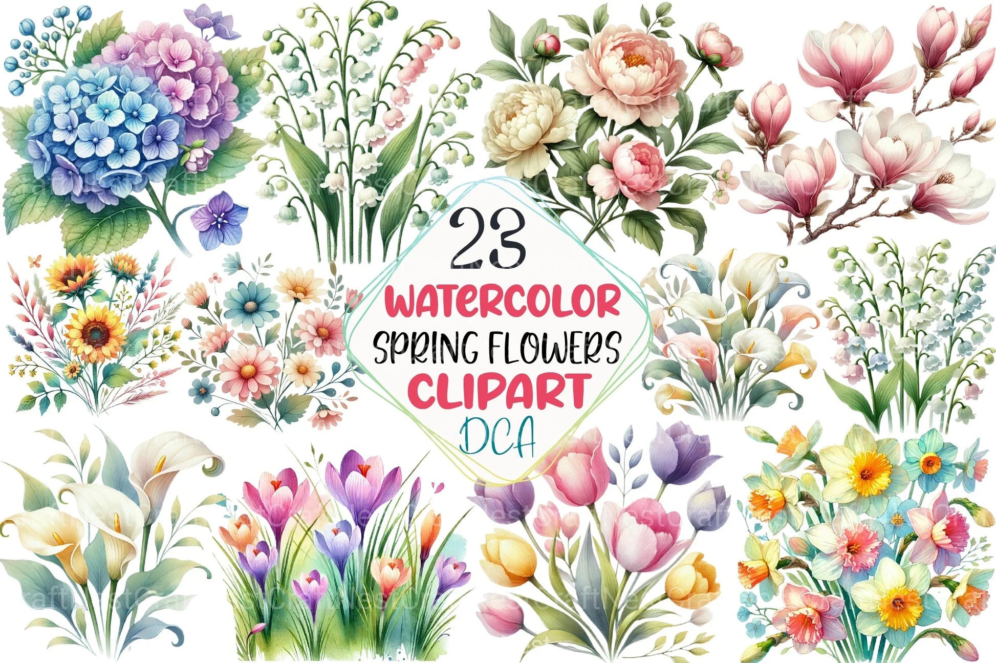 Spring Jasmine Flower Clipart Bundle 99 - CraftNest - Digital Crafting and Art