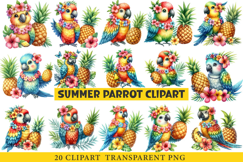 Pink Summer Clipart Bundle - CraftNest - Digital Crafting and Art