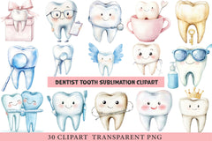 Dentist Tooth Sublimation Clipart Bundle - CraftNest - Digital Crafting and Art