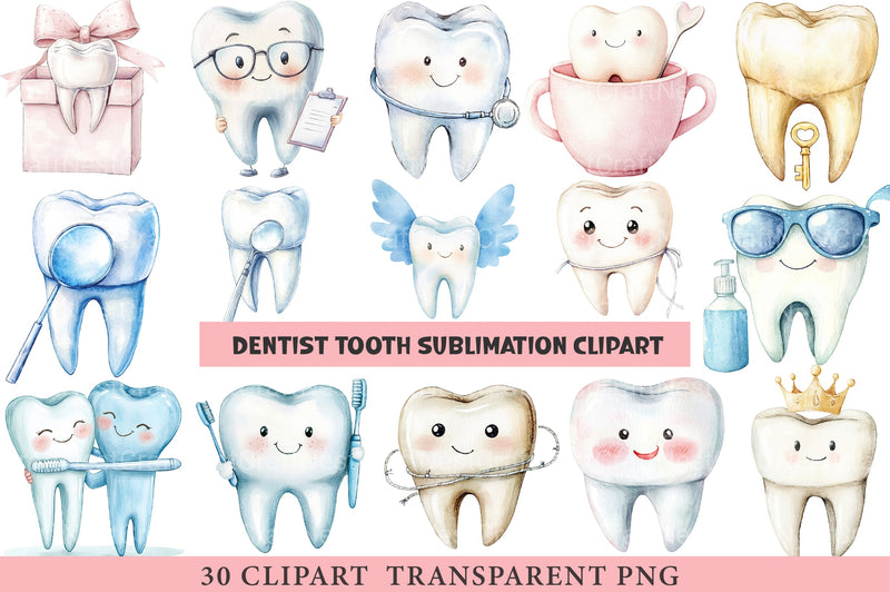 Dentist Tooth Sublimation Clipart Bundle - CraftNest - Digital Crafting and Art