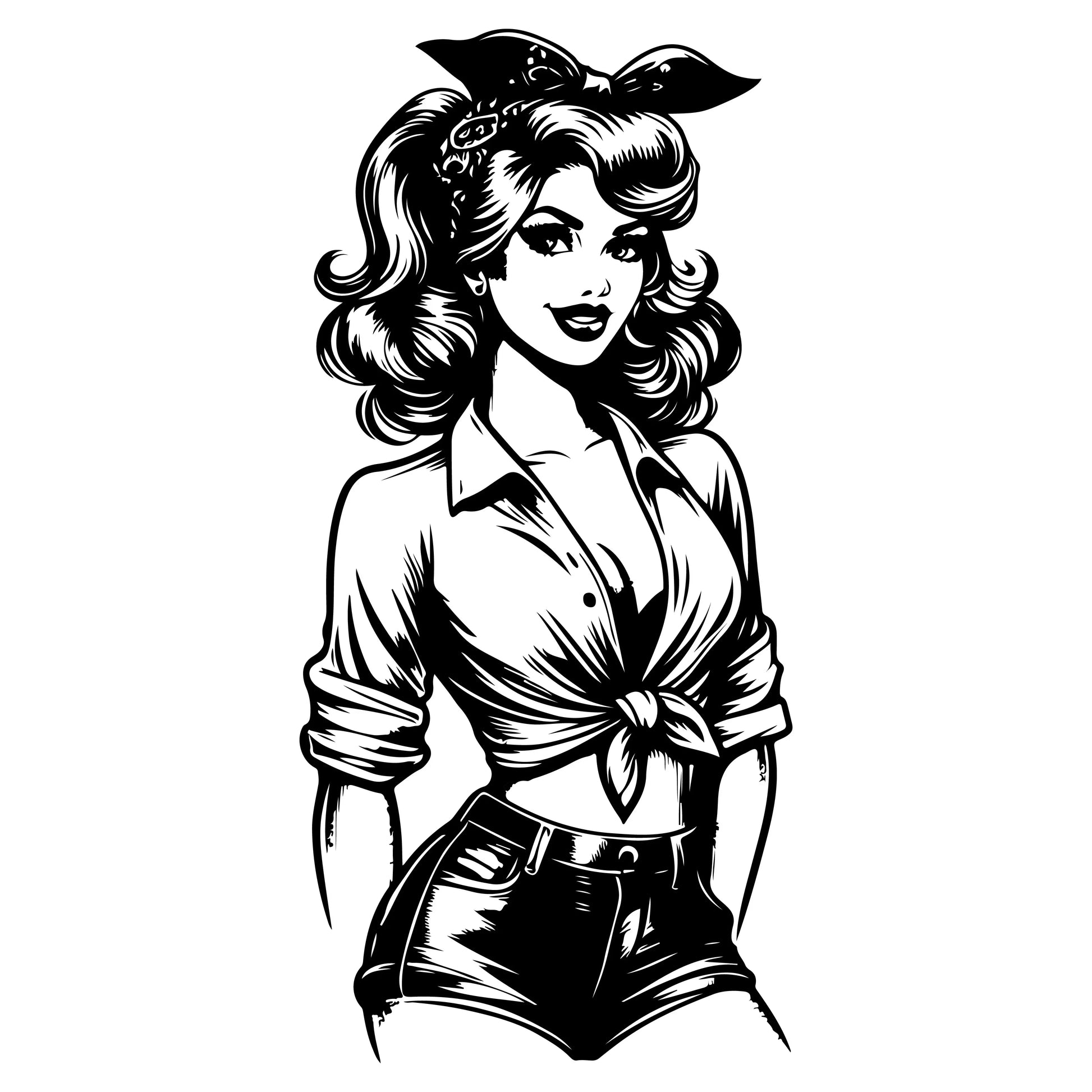 Ink Drawn Black Pin Up Clipart Bundle - CraftNest - Digital Crafting and Art