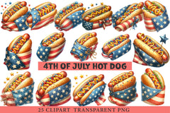 4th of July Hot Dog Clipart - CraftNest - Digital Crafting and Art