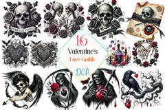Gothic Valentine's Day Clipart Bundle - CraftNest - Digital Crafting and Art