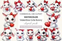 Valentine Cute Bunny Clipart Bundle - CraftNest - Digital Crafting and Art