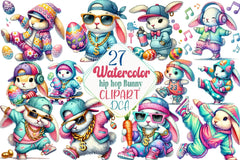 Easter Hip Hop Bunny Clipart Bundle - CraftNest - Digital Crafting and Art