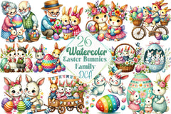 Easter Bunnies Family Clipart Bundle 99 - CraftNest - Digital Crafting and Art