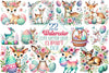 Cute Easter Deer Clipart Bundle