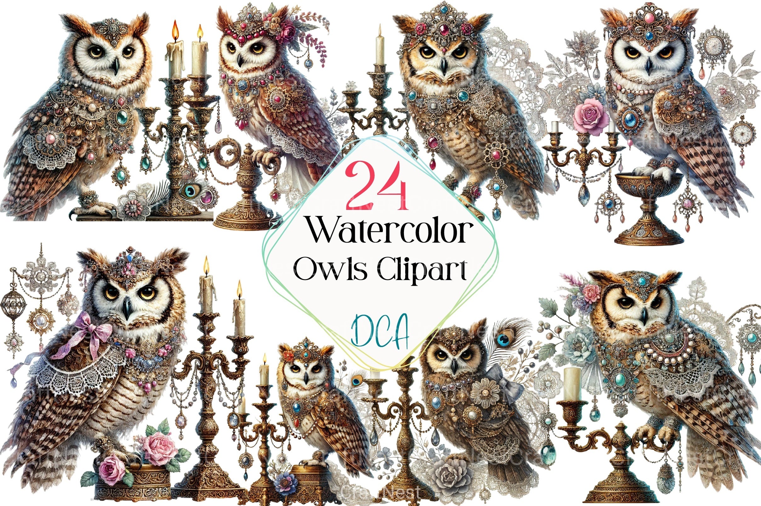 Owls Clipart Bundle 99 - CraftNest - Digital Crafting and Art