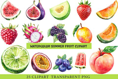 Summer Fruit Clipart - CraftNest - Digital Crafting and Art