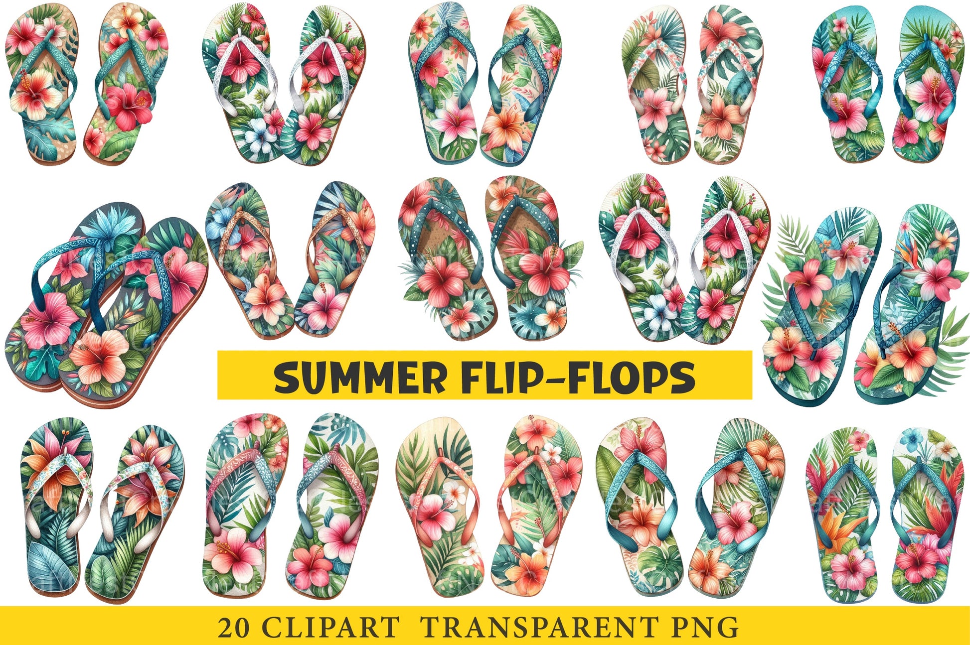 Summer Flip Flops Clipart Bundle - CraftNest - Digital Crafting and Art