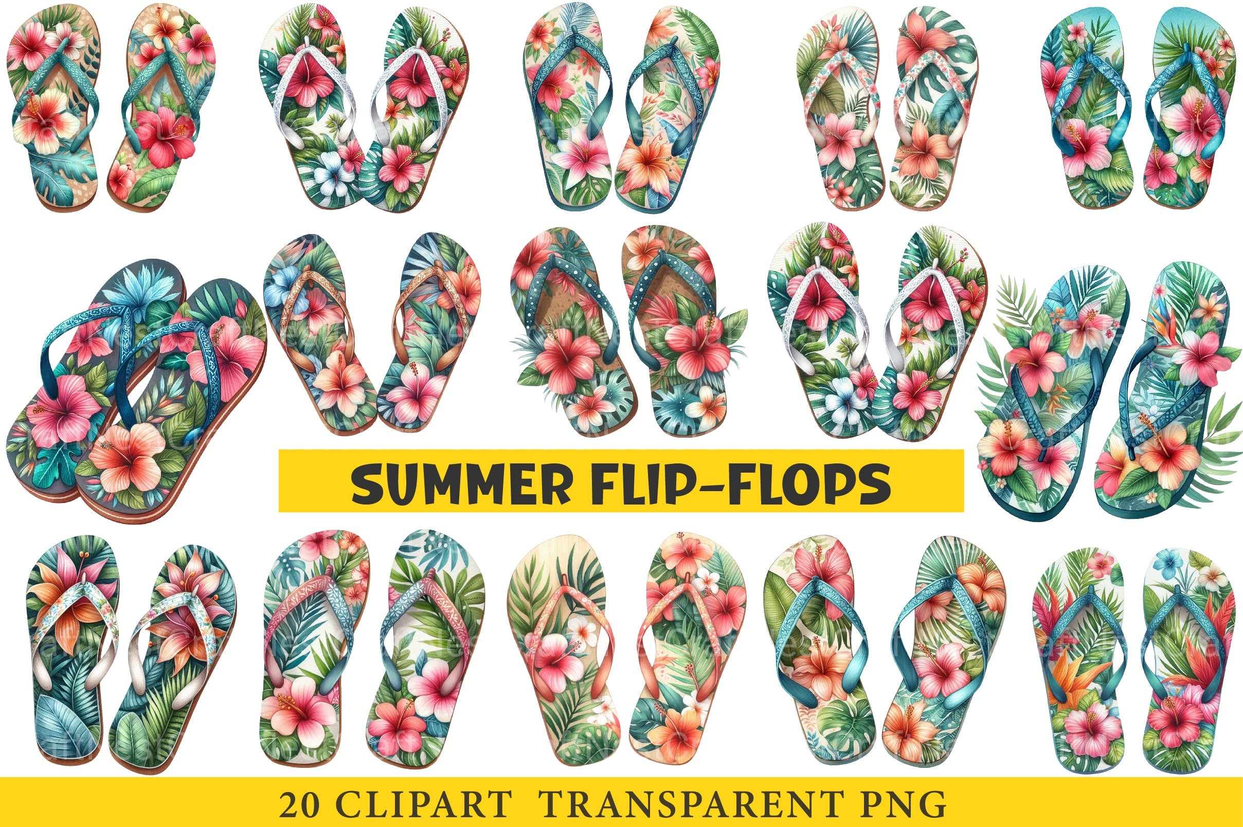 Summer Flip Flops Clipart Bundle - CraftNest - Digital Crafting and Art