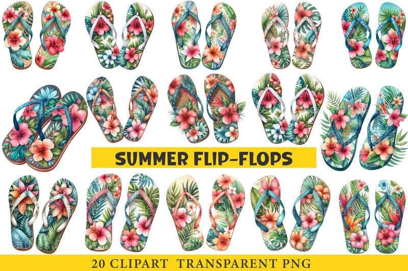 Summer Flip Flops Clipart Bundle - CraftNest - Digital Crafting and Art
