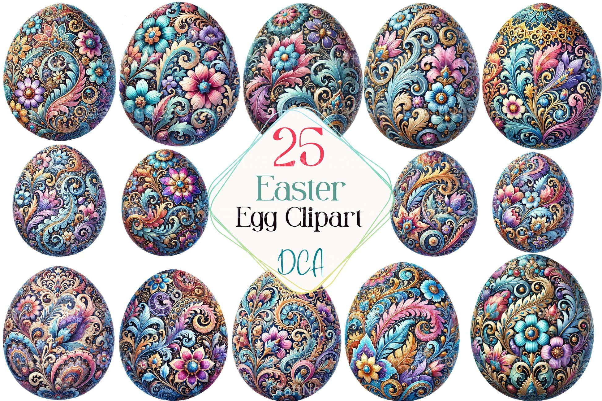 Easter Egg Clipart Bundle 1 - CraftNest - Digital Crafting and Art