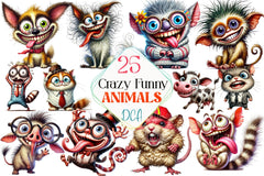Crazy Funny Animals Clipart Bundle 1 - CraftNest - Digital Crafting and Art
