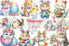 Easter Cats Clipart Bundle