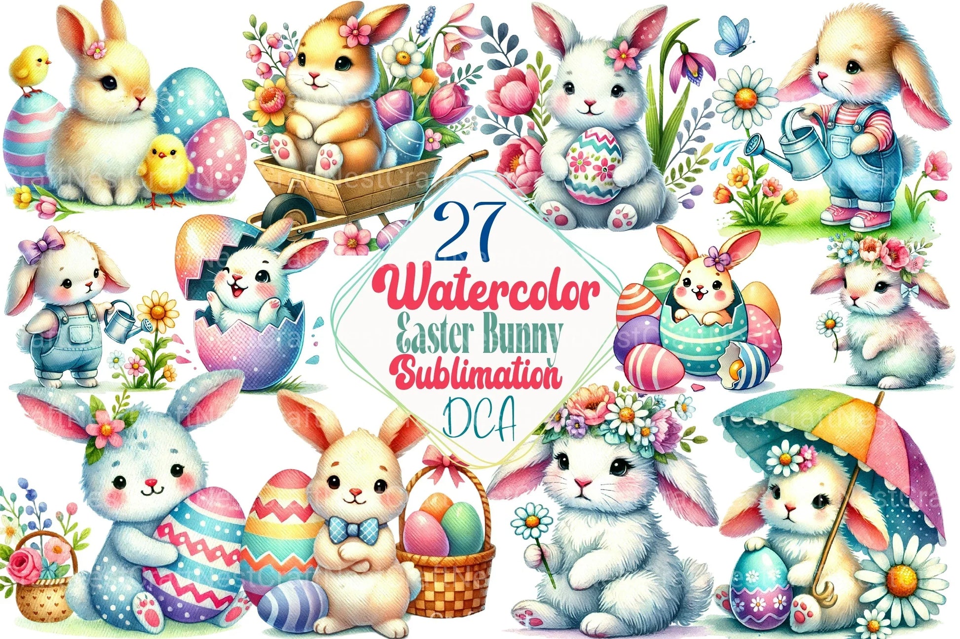 Easter Bunny Clipart Bundle 99 - CraftNest - Digital Crafting and Art