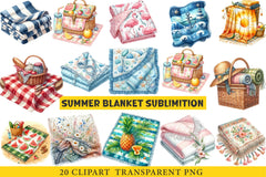 Summer Blanket Sublimation Clipart Bundle - CraftNest - Digital Crafting and Art