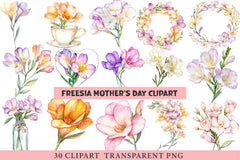 Freesia Mother’s Day Clipart Bundle - CraftNest - Digital Crafting and Art