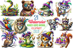 Mardi Gras Animal Clipart Bundle 2 - CraftNest - Digital Crafting and Art