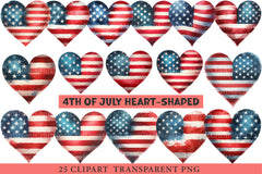 4th of July Heart-Shaped Clipart - CraftNest - Digital Crafting and Art