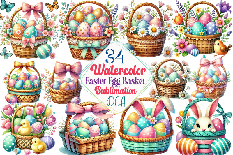 Easter Egg Basket Clipart Bundle - CraftNest - Digital Crafting and Art