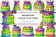Mardi Gras Cake Clipart Bundle - CraftNest - Digital Crafting and Art