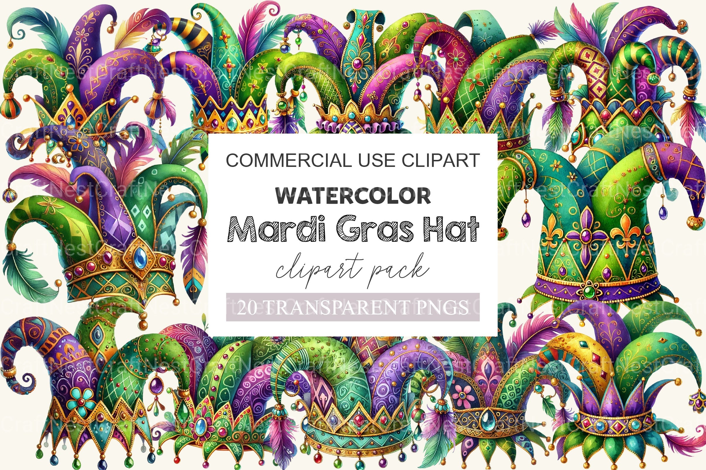 Mardi Gras Hat Clipart Bundle 1 - CraftNest - Digital Crafting and Art