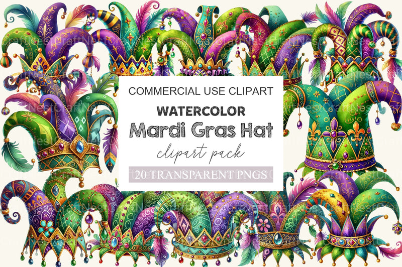 Mardi Gras Hat Clipart Bundle 1 - CraftNest - Digital Crafting and Art