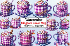Gingham Cocoa Clipart Bundle - CraftNest - Digital Crafting and Art