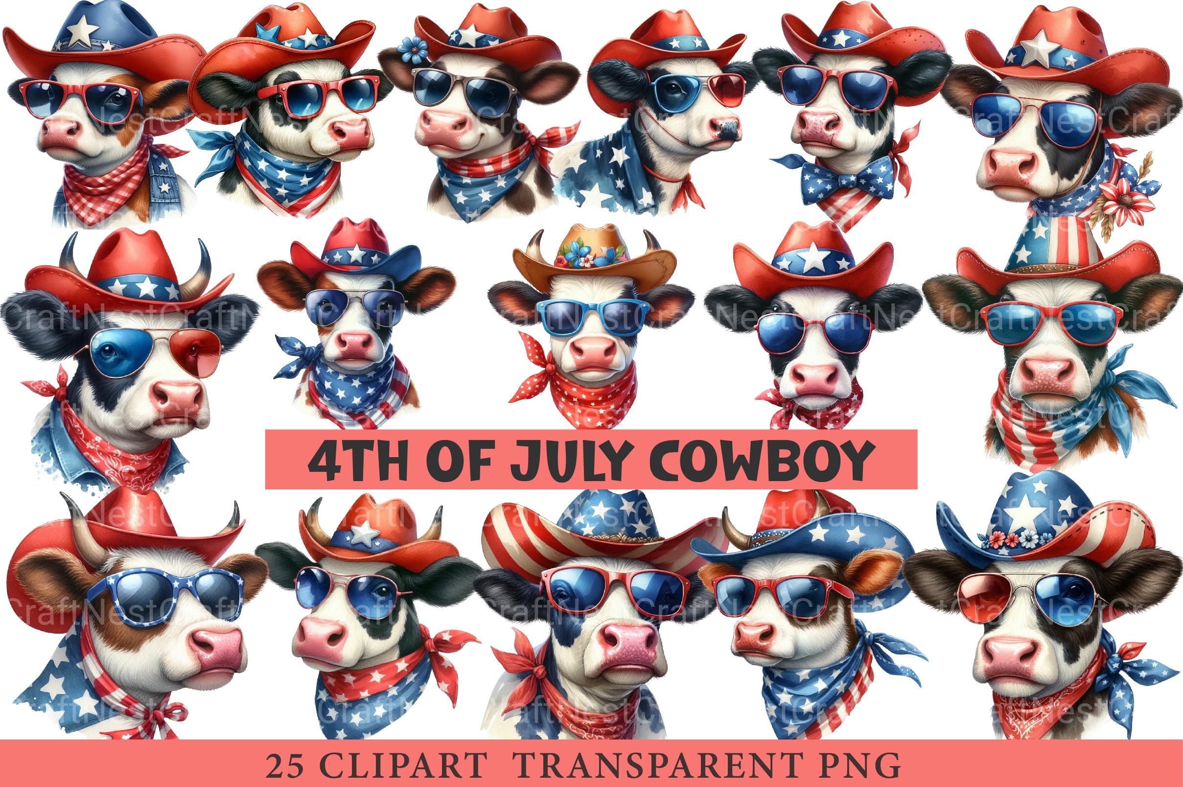4th of July Cowboy Clipart - CraftNest - Digital Crafting and Art