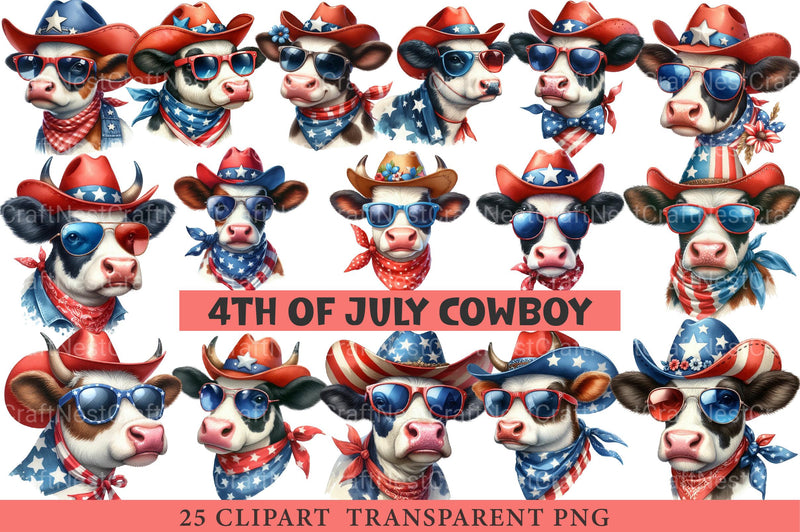 4th of July Cowboy Clipart - CraftNest - Digital Crafting and Art