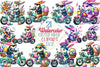 Easter Biker Bunny Clipart Bundle