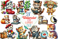 Cat Clipart Bundle for Creative Projects - CraftNest - Digital Crafting and Art