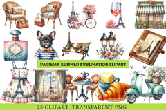 Parisian Summer Clipart - CraftNest - Digital Crafting and Art