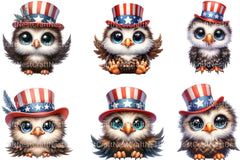 4th of July Baby Owl Clipart - CraftNest - Digital Crafting and Art