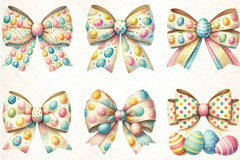 Easter Eggs Coquette Bow Clipart Bundle 1 - CraftNest - Digital Crafting and Art