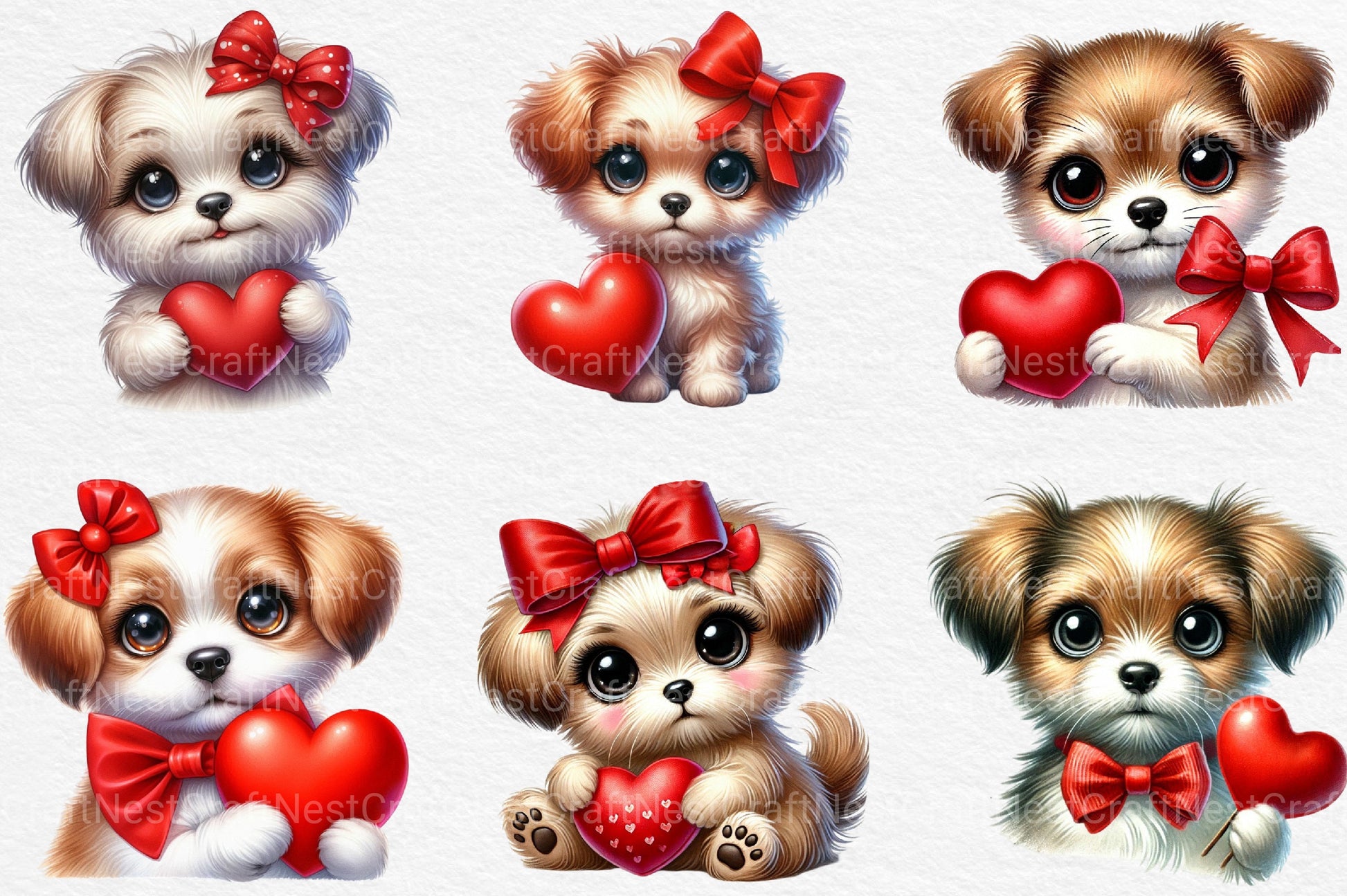 Valentine Cute Dog Clipart Bundle - CraftNest - Digital Crafting and Art