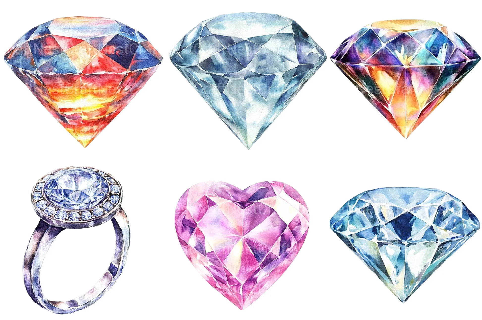 Diamond Clipart Bundle 1 - CraftNest - Digital Crafting and Art