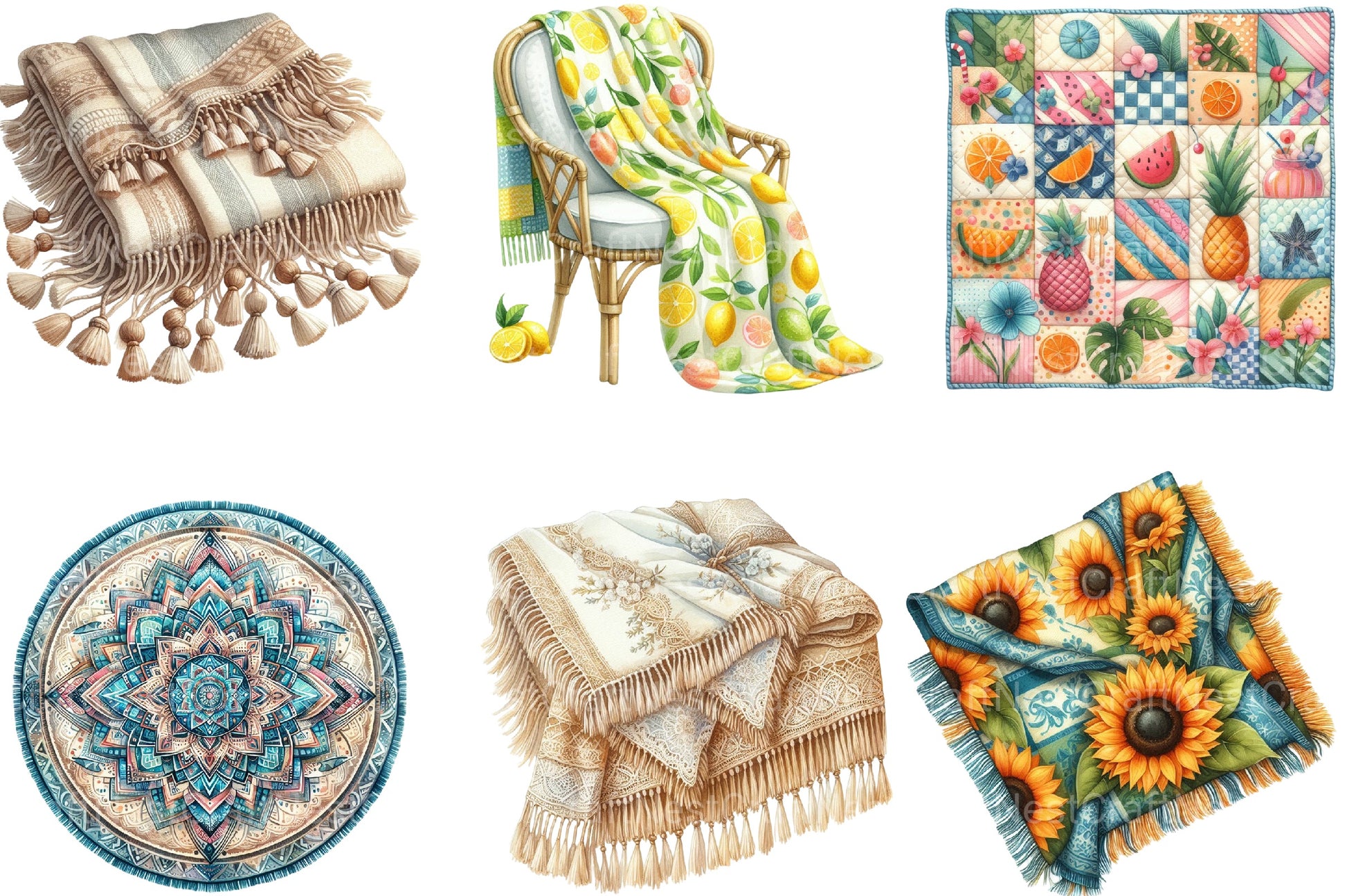 Summer Blanket Sublimation Clipart Bundle - CraftNest - Digital Crafting and Art