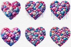 Valentine Heart Shaped Yarn Clipart Bundle - CraftNest - Digital Crafting and Art