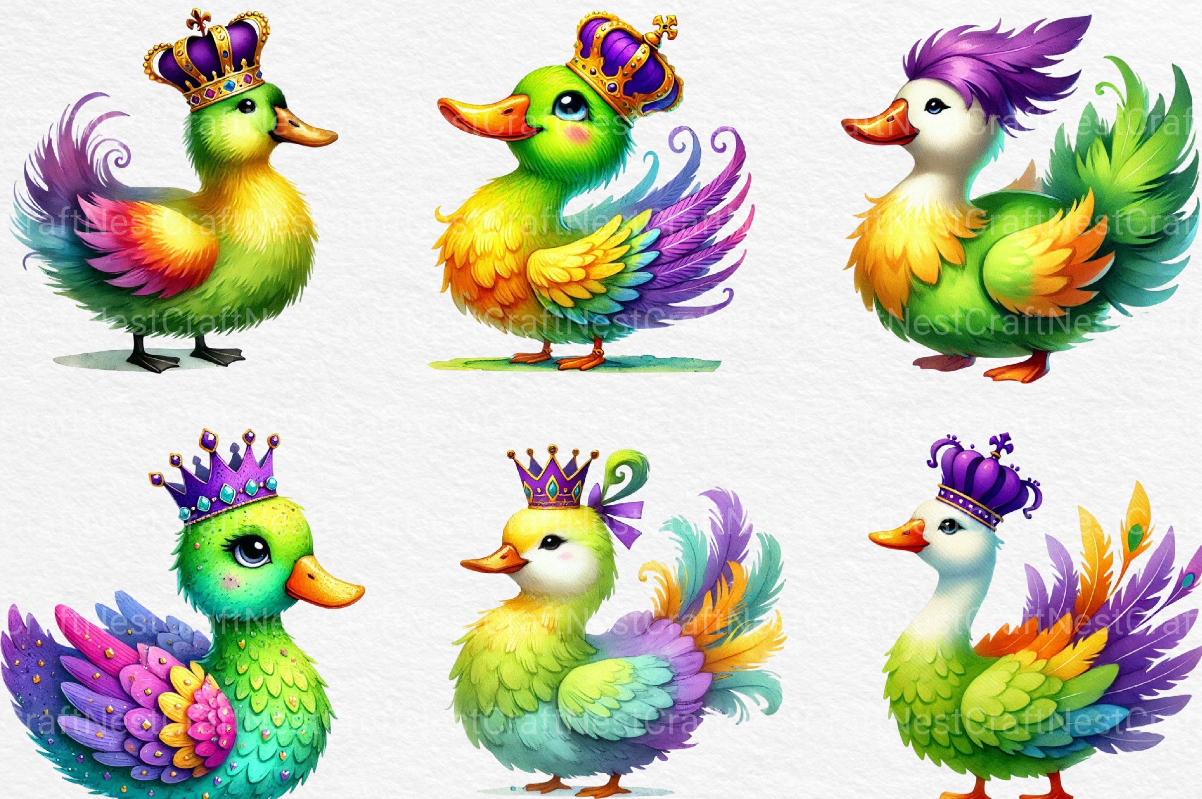 Mardi Gras Duck Clipart Bundle 2 - CraftNest - Digital Crafting and Art