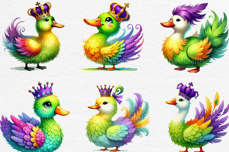 Mardi Gras Duck Clipart Bundle 2 - CraftNest - Digital Crafting and Art