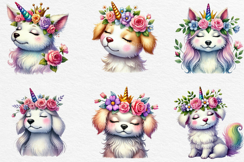 Unicorn Dog Clipart Bundle - CraftNest - Digital Crafting and Art