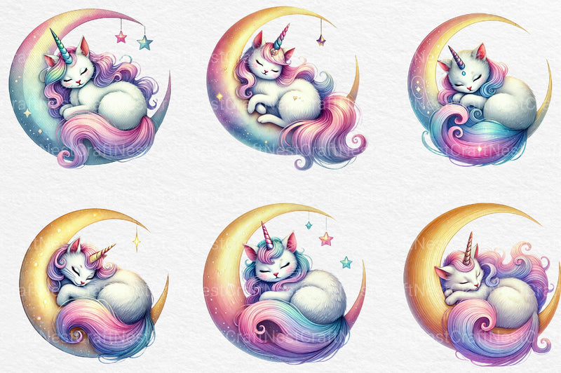 Unicorn Cat Clipart Bundle - CraftNest - Digital Crafting and Art