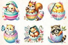 Easter Eggshell Animals Clipart Bundle 1 - CraftNest - Digital Crafting and Art