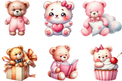 Pink Cute Blush Teddy Bear Clipart 1 - CraftNest - Digital Crafting and Art